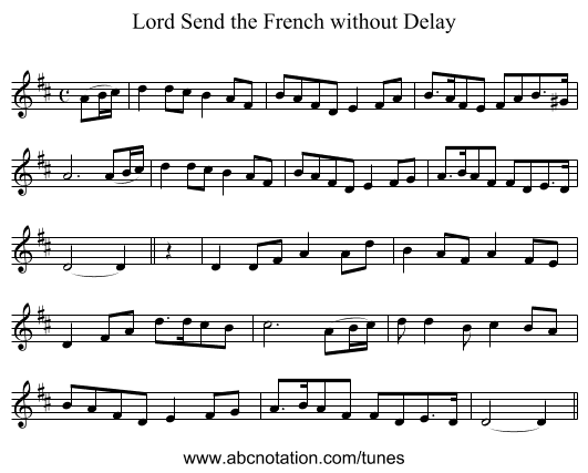 Lord Send the French without Delay - staff notation