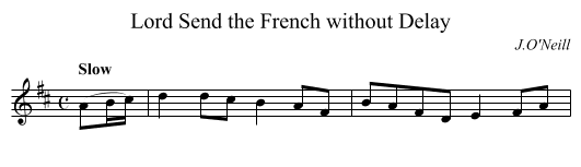 Lord Send the French without Delay - staff notation