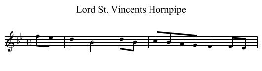 Lord St. Vincents Hornpipe - staff notation