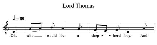 Lord Thomas - staff notation