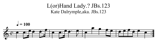 L(or)Hand Lady.? JBs.123 - staff notation