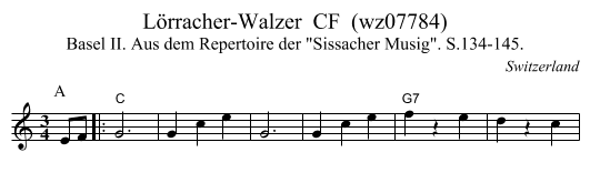 Lörracher-Walzer  CF  (wz07784) - staff notation