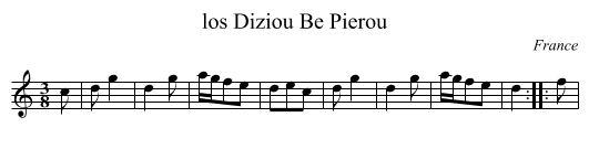 los Diziou Be Pierou - staff notation