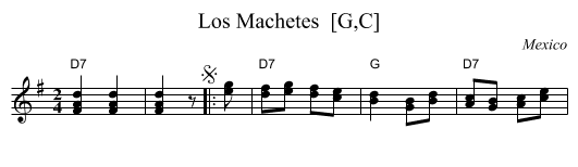 Los Machetes  [G,C] - staff notation
