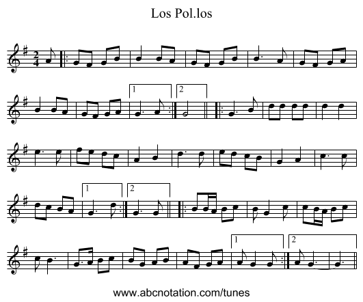 Los Pol.los - staff notation