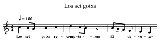 Los set gotxs - staff notation