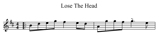 Lose The Head - staff notation