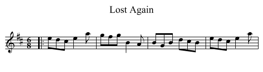 Lost Again - staff notation