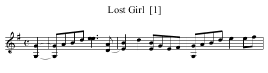 Lost Girl  [1] - staff notation