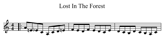 Lost In The Forest - staff notation