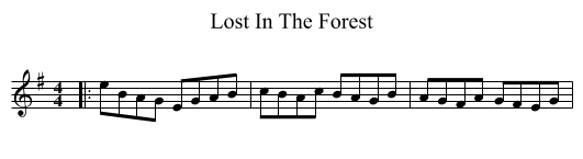 Lost In The Forest - staff notation