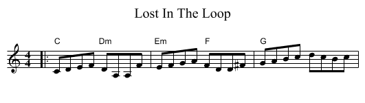 Lost In The Loop - staff notation