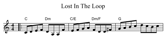 Lost In The Loop - staff notation