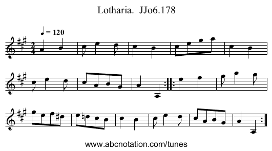 Lotharia.  JJo6.178 - staff notation