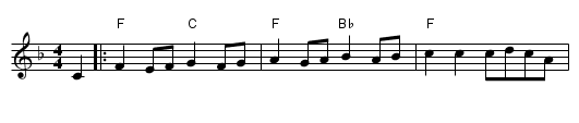 Lothian Scottish - staff notation