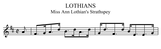 LOTHIANS - staff notation