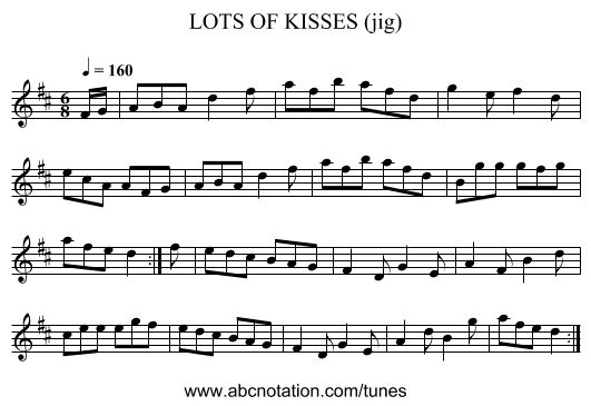 LOTS OF KISSES (jig) - staff notation