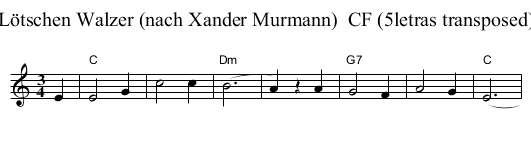L&ouml;tschen Walzer (nach Xander Murmann)  CF (5letras transposed) - staff notation