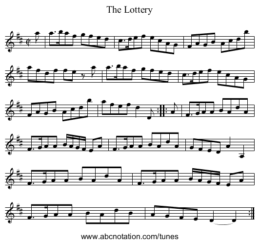 Lottery, The - staff notation