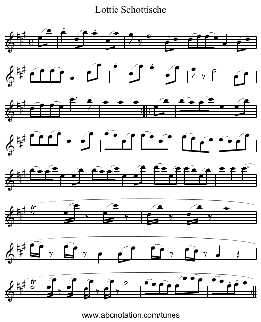 Lottie Schottische - staff notation