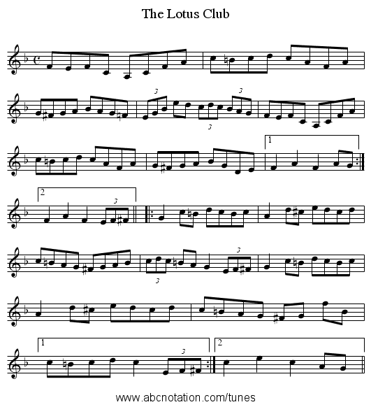 Lotus Club, The - staff notation