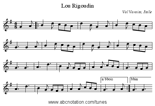 Lou Rigoudin - staff notation