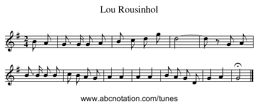 Lou Rousinhol - staff notation