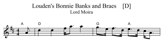 Louden's Bonnie Banks and Braes    [D] - staff notation