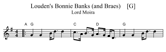 Louden's Bonnie Banks (and Braes)    [G] - staff notation