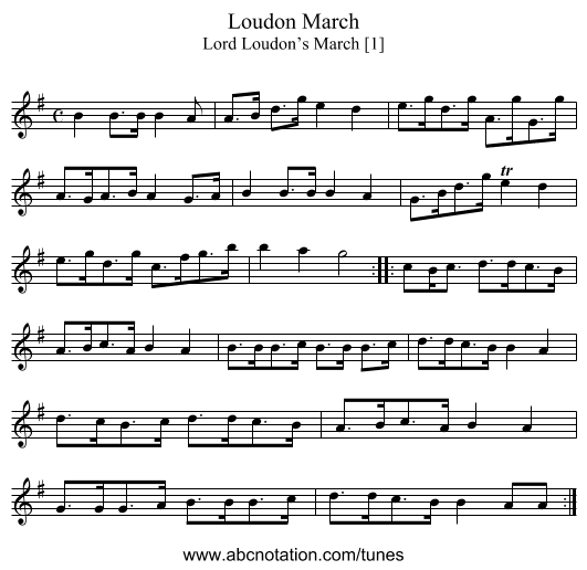 Loudon March - staff notation
