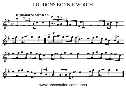LOUDONS BONNIE WOODS - staff notation