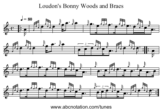 Loudon's Bonny Woods and Braes - staff notation