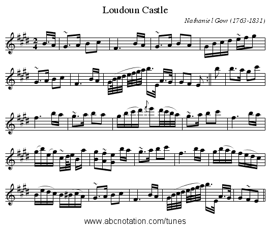 Loudoun Castle - staff notation