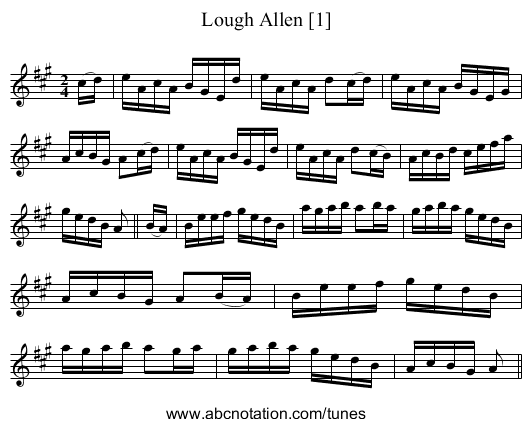 Lough Allen [1] - staff notation