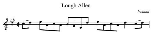 Lough Allen - staff notation
