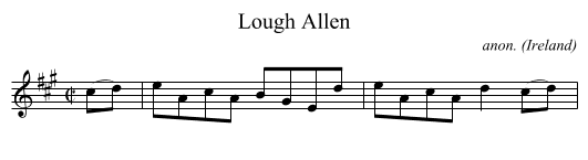 Lough Allen - staff notation