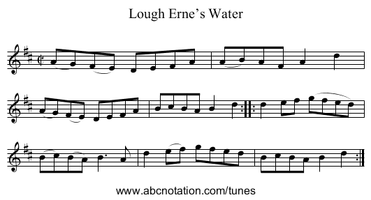 Lough Erne’s Water - staff notation