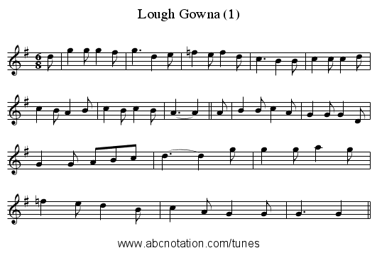 Lough Gowna (1) - staff notation