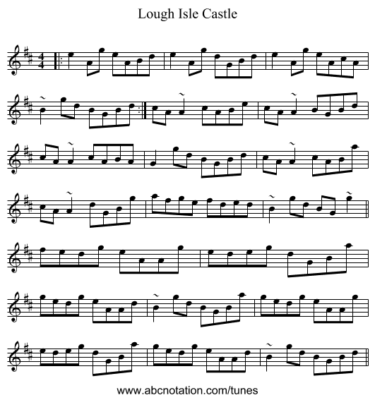 Lough Isle Castle - staff notation