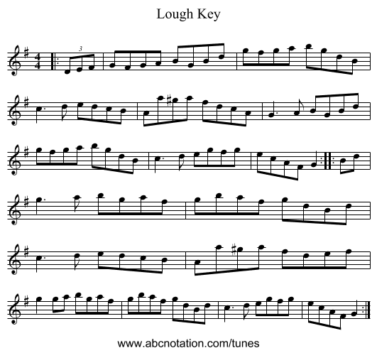 Lough Key - staff notation