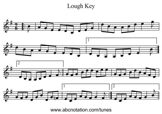 Lough Key - staff notation