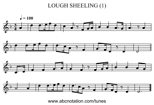 LOUGH SHEELING (1) - staff notation