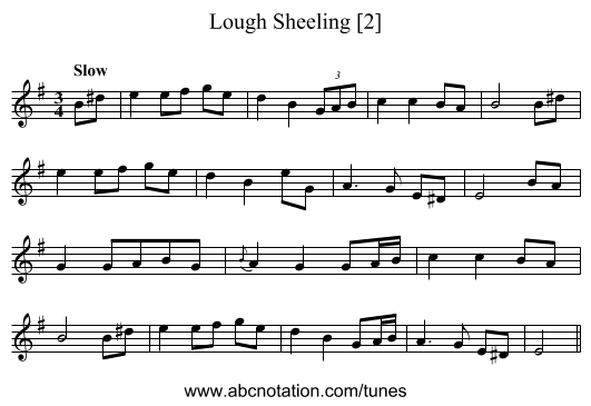 Lough Sheeling [2] - staff notation