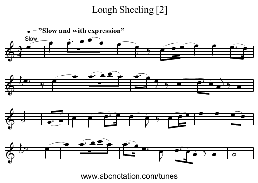 Lough Sheeling [2] - staff notation