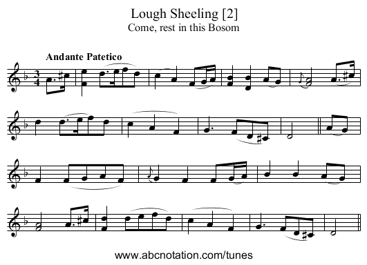 Lough Sheeling [2] - staff notation