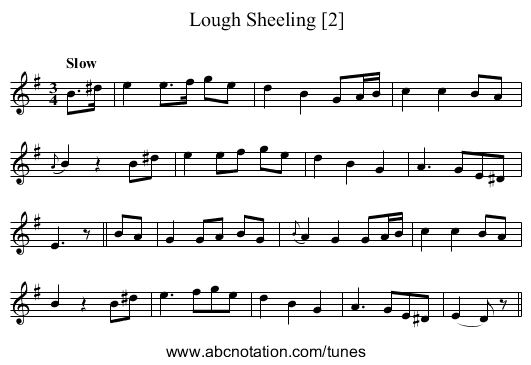 Lough Sheeling [2] - staff notation