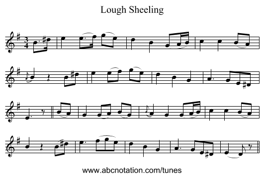 Lough Sheeling - staff notation