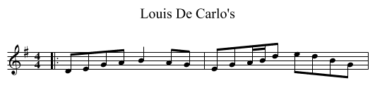 Louis De Carlo's - staff notation