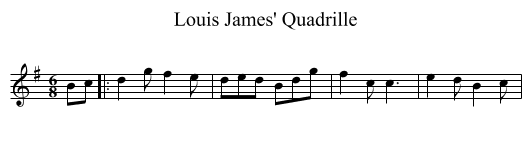 Louis James' Quadrille - staff notation