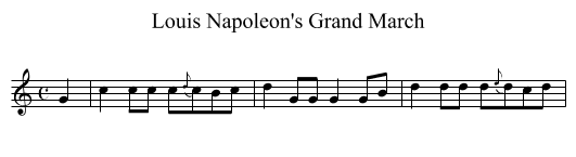 Louis Napoleon's Grand March - staff notation